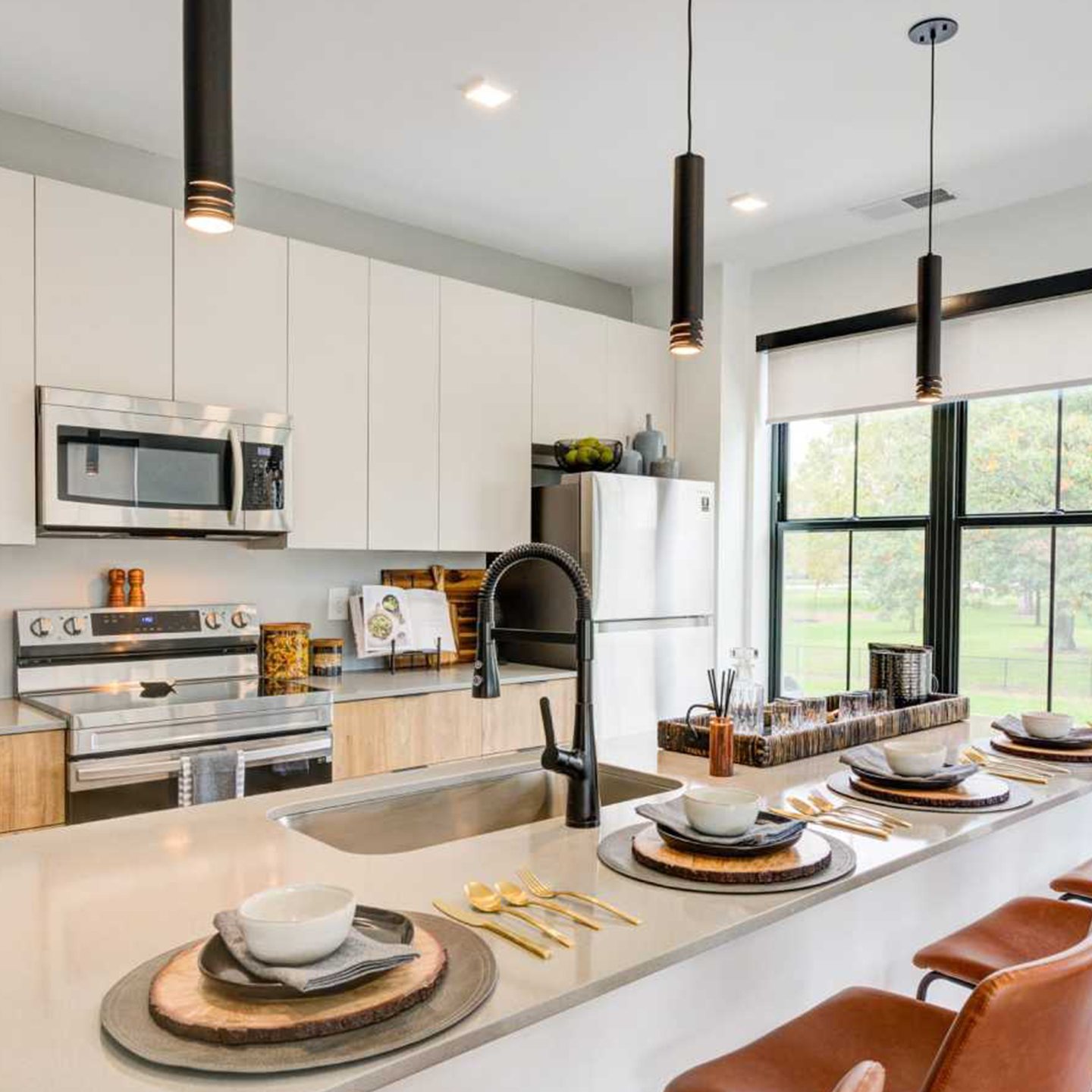 A kitchen with modern appliances